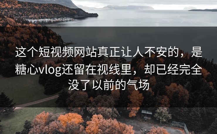 这个短视频网站真正让人不安的，是糖心vlog还留在视线里，却已经完全没了以前的气场