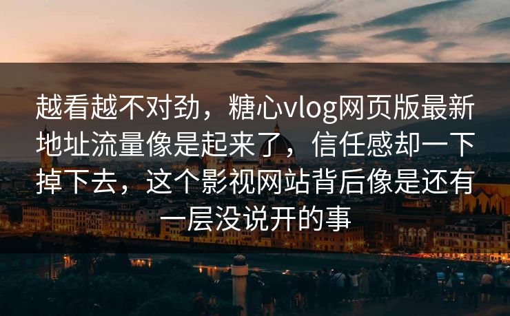 越看越不对劲，<strong>糖心vlog</strong>网页版最新地址流量像是起来了，信任感却一下掉下去，这个影视网站背后像是还有一层没说开的事
